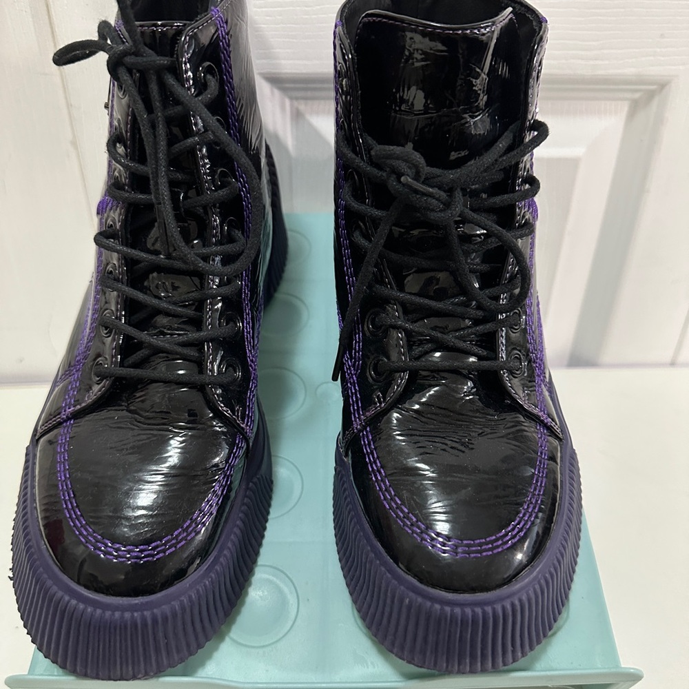 Stylish Black and Purple Ankle Boots